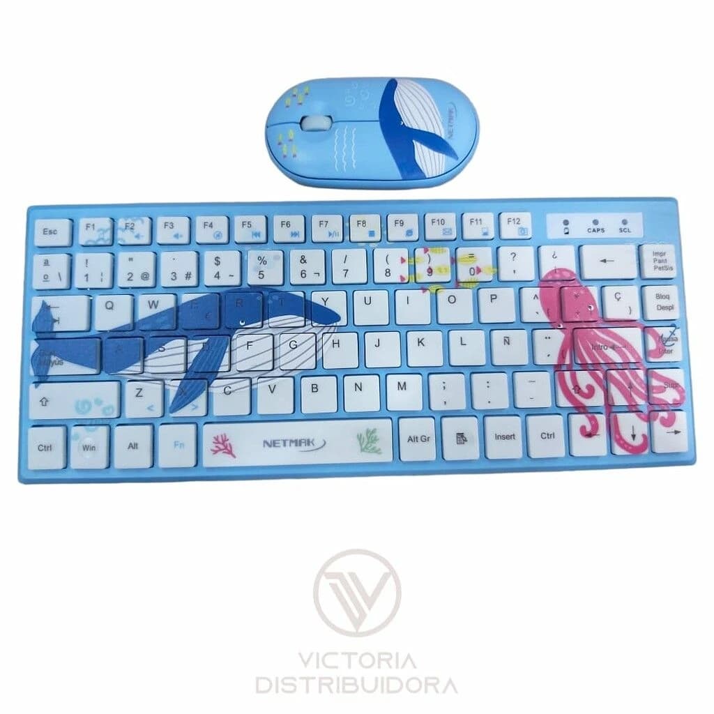 Combo Inalambrico Teclado + Mouse Ultra Slim Kids Azul — imagen 1
