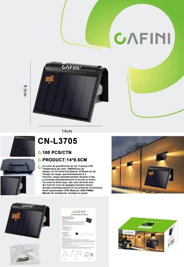 Lampara Solar Para Adorno De Espacios Verder Mano Cn-l3705 — imagen 1
