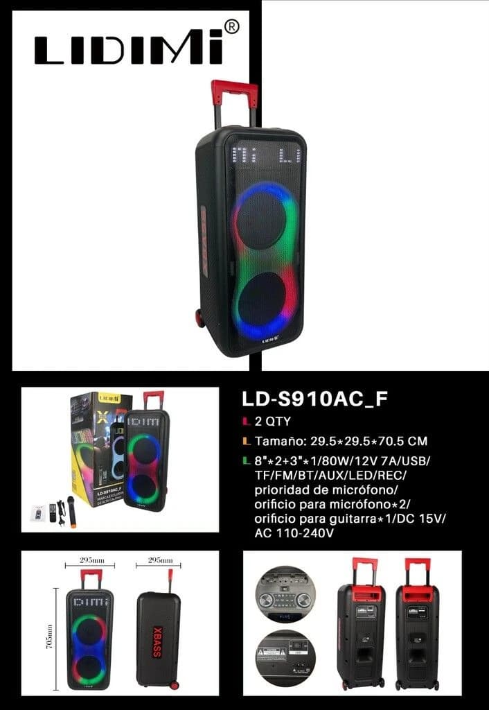 Parlante Lidimi Ld-s910ac-f Fm-bt/tf/usb/aux — imagen 1