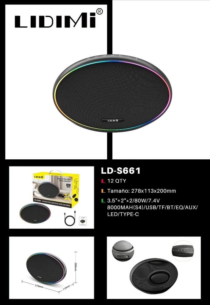 Parlante Lidimi Potenciado Ld-s661 Usb/tf/bt/fm/ — imagen 1